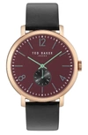 TED BAKER OLIVER LEATHER STRAP WATCH, 42MM,10031516