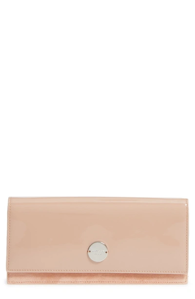 Jimmy Choo Fie Suede & Patent Leather Clutch - Pink