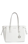 MICHAEL KORS VOYAGER LEATHER TOTE - WHITE,30H7SV6T8L