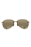 Maui Jim Sugar Beach 62mm Polarized Round Sunglasses In Rootbeer