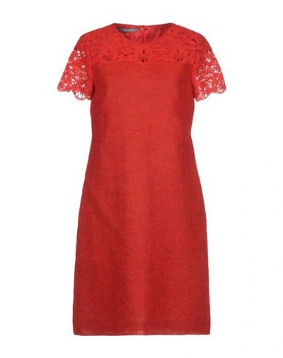 Alberta Ferretti Short Dress In Red
