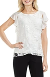 VINCE CAMUTO EMBROIDERED SEQUIN RUFFLE SLEEVE BLOUSE,9128153