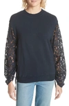 CLU LACE SLEEVE SWEATSHIRT,WL18S1003