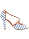 LENORA LENORA STRIPED SANDALS - BLUE,NO143412802711