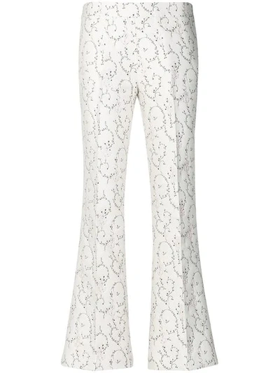 Giambattista Valli Silk Floral Trousers - White