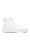 COMMON PROJECTS LEATHER HIGH TOURNAMENT SUPER SNEAKERS,COMF-WZ28