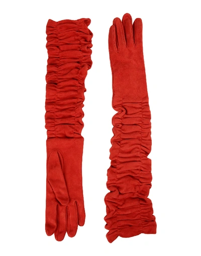 Alexander Mcqueen Gloves In Red