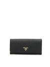 Prada Saffiano Continental Wallet In Neronero