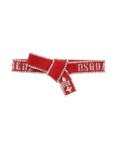 Dsquared2 High-waist Belt In Red