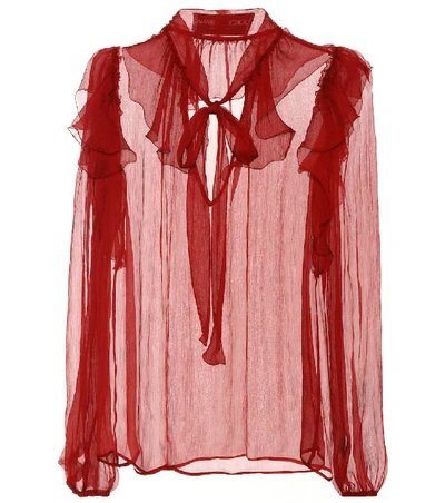 Dolce & Gabbana 真丝雪纺女式上衣 In Red