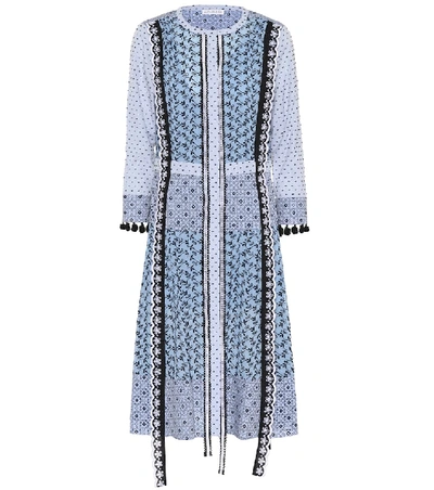 Altuzarra Grenelle Broderie Anglaise-trimmed Swiss-dot Cotton And Chiffon Midi Dress In Multicolor