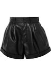 SAINT LAURENT LEATHER SHORTS