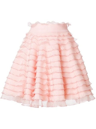 Alexander Mcqueen High-rise Ruffled-detailed Tiered Skirt In Pink