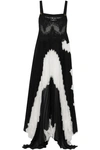 GIVENCHY LACE AND PLEATED SILK-BLEND GEORGETTE GOWN