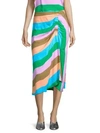 TIBI Stripe Shirred Skirt