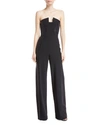Black Halo Lena Strapless Jumpsuit In Black-black