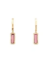 David Yurman Novella 18k Hoop Drop Earrings W/ Pink Tourmaline