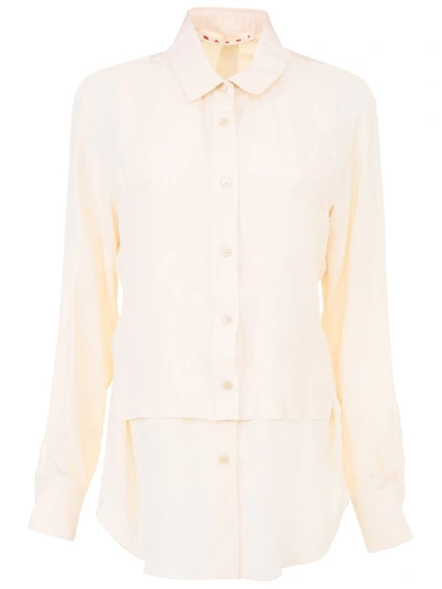 Marni Silk Blend Shirt In Pearl (beige)