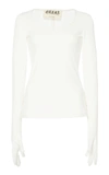 A.W.A.K.E. SCOOP NECK GLOVED TOP,AW18.T35
