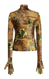 RICHARD QUINN FLORAL ROLL NECK TOP,RQAW18-6