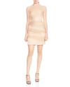 HALSTON HERITAGE STRAPLESS METALLIC SHEATH DRESS,MLA152416