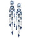 SWAROVSKI SILVER-TONE CLEAR & COLOR CRYSTAL CHANDELIER EARRINGS