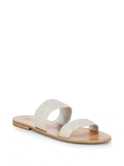 Frye Ruth Woven Leather Sandals In White