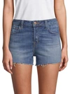 J BRAND Gracie High-Rise Frayed Denim Shorts,0400097807973