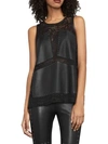 BCBGMAXAZRIA Fay Mixed-Media Top,0400097897388