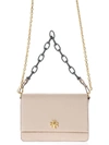 TORY BURCH PINK KIRA DOUBLE STRAP SHOULDER BAG IN LEATHER,10548966