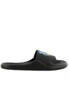 Kenzo Pool Sandal In Rubber Black Colour In Black