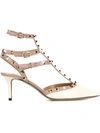 Valentino Garavani Rockstud Leather Pumps In White