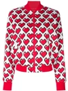 LOVE MOSCHINO HEART PRINT BOMBER JACKET,WH6128A12827822
