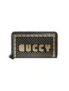 GUCCI GUCCI GUCCY ZIP AROUND WALLET - BLACK,5104880GUSN105512848108