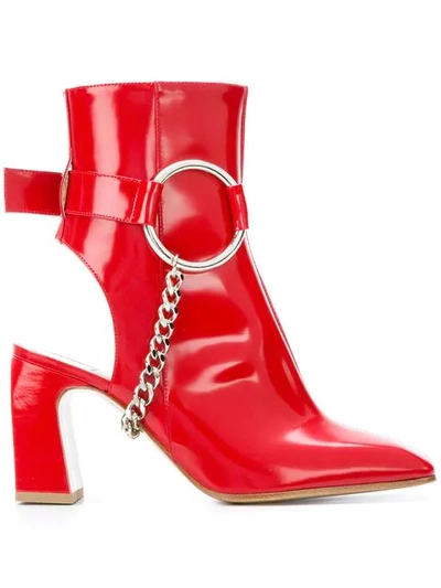 Ssheena Chain-strap Boots In Red