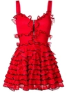 ALEXANDER MCQUEEN ALEXANDER MCQUEEN RUFFLED SKATER DRESS - RED,519992Q1WNO12789308