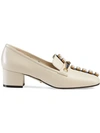 GUCCI LEATHER PUMPS WITH CRYSTAL STRIPE,517107D3VF012848062