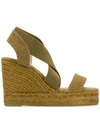 CASTAÃ±ER CASTAÑER WEDGE SANDALS - GREEN,BAMBUC8ED12795257