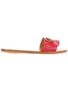 Gucci Varadero Leather Kiltie Slide With Bit In Red