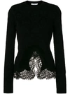 GIVENCHY LACE DETAIL LONG-SLEEVE SWEATER,BW90104Z1112791476