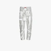 RONALD VAN DER KEMP RONALD VAN DER KEMP SILVER SILK CARGO TROUSERS WITH WAIST TIE,65212670863