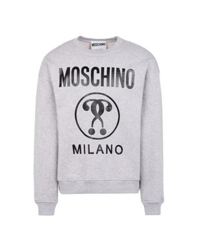 Moschino Logo Printed Cotton Sweatshirt In Grey