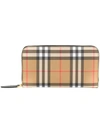 BURBERRY vintage check ziparound wallet,407141612826517