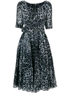 Samantha Sung Leopard Print Flared Dress