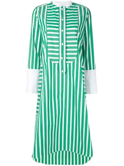 Maison Rabih Kayrouz Striped Long Sleeved Dress In Stripe Green