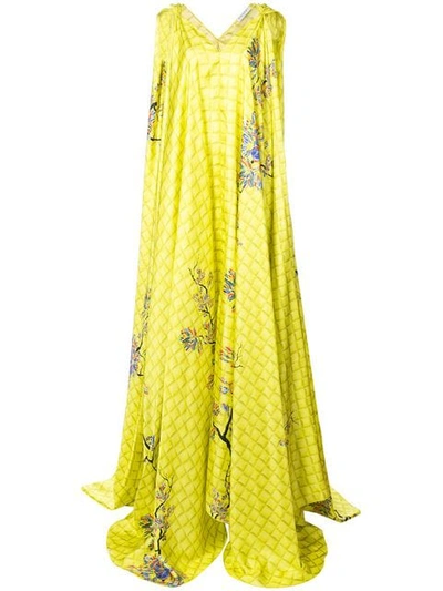 Vionnet Draped Blossom Gown In Yellow