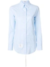 THOM BROWNE LACE-UP BACK LONG SLEEVE BUTTON DOWN POINT COLLAR SHIRT IN SOLID POPLIN,FLL052A0311312476238