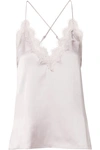 CAMI NYC EVERLY LACE-TRIMMED SILK-CHARMEUSE CAMISOLE