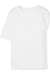 DION LEE TWIST-FRONT COTTON-JERSEY T-SHIRT