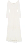 ETRO LACE-TRIMMED PRINTED COTTON AND SILK-BLEND GAUZE GOWN